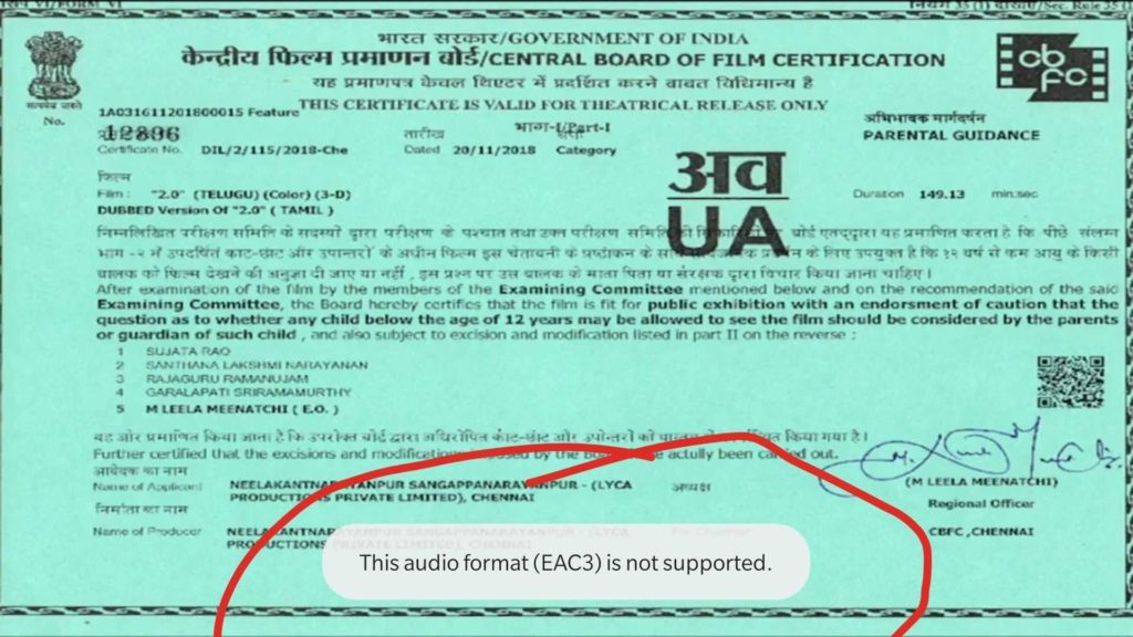 The Audio Format EAC3 not Supported - how to fix? eac3 not supported