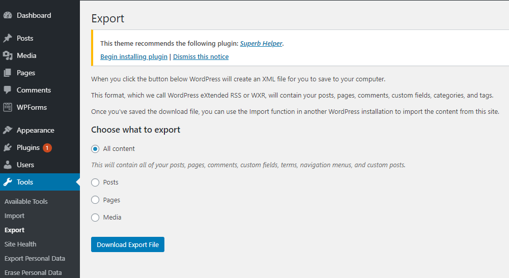 How to copy posts/content from one WordPress site to another 2020 MOVE POSTS IN WORDPRESS Copy posts MOVE POSTS IN WORDPRESS